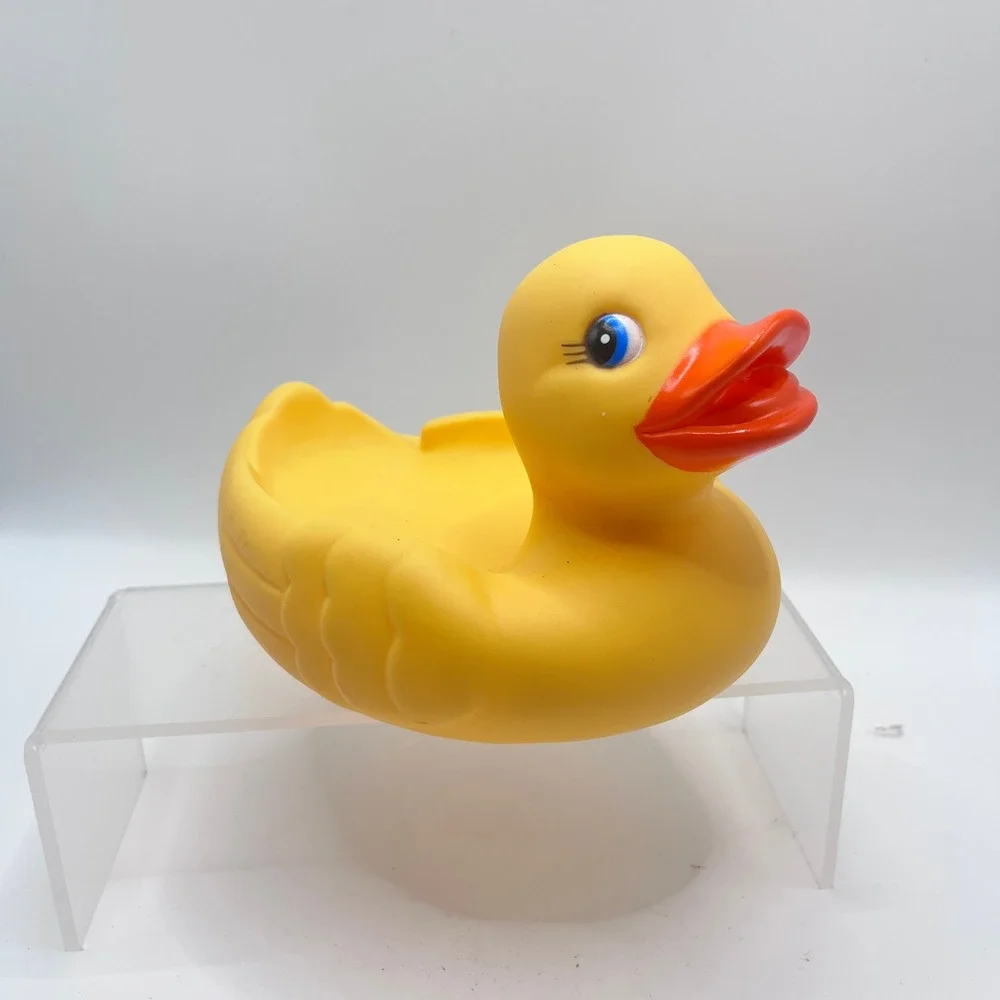 Yellow Rubber Duck Floating Soap Holder Bath Tub Accessory Toy Decor